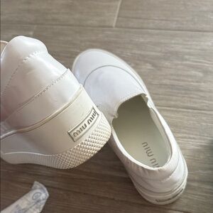 Miu Miu White Casual Slip-Ons